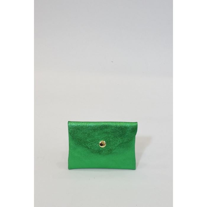 Scarpy creation port carte en cuir vert