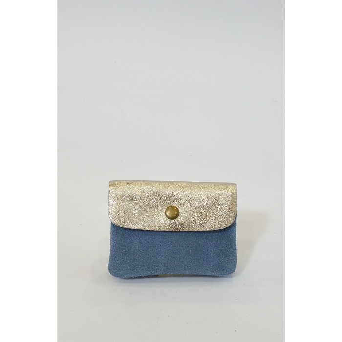 Scarpy creation my porte monnaie cuir bi ton yl bleu