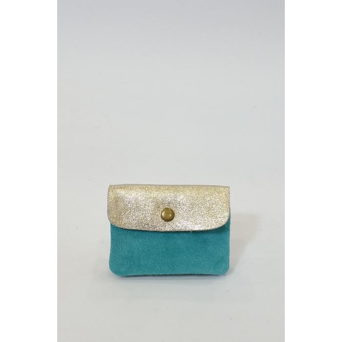 Scarpy creation my porte monnaie cuir bi ton yl bleu