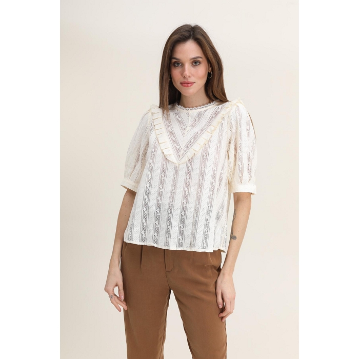 Scarpy creation my ludovica blouse dentelle manche courte yl beige3869301_2