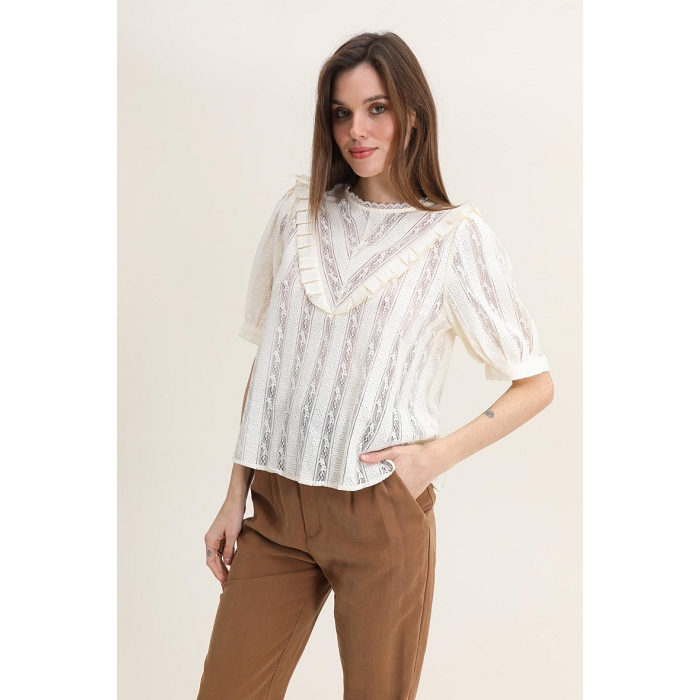 Scarpy creation my ludovica blouse dentelle manche courte yl beige3869301_3