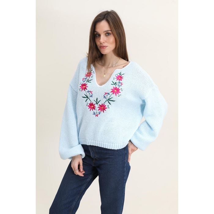 Scarpy creation my constantine pull broderie yl bleu3869402_3