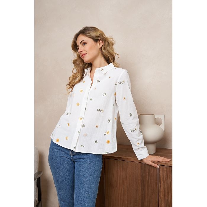 Scarpy creation my chemise brodee fleur yl blanc3870301_2