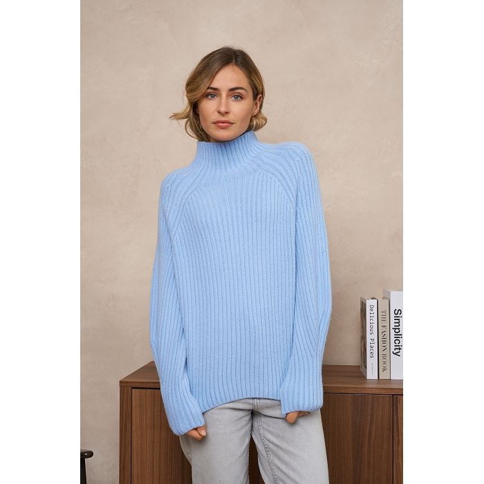 Scarpy creation pull printemps col cheminee bleu3870401_3