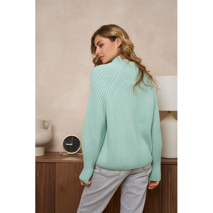 Scarpy creation pull printemps col cheminee vert3870402_4