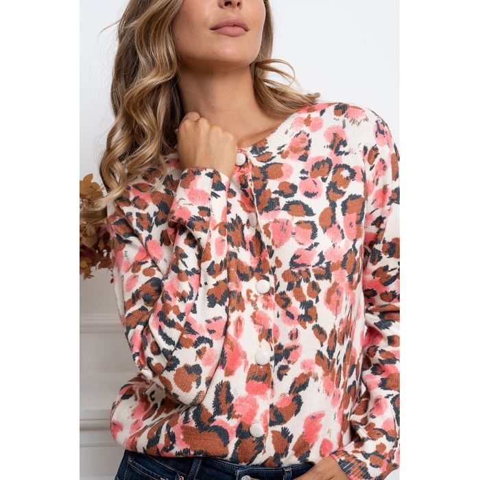 Scarpy creation my gilet fleurs printemps yl rose