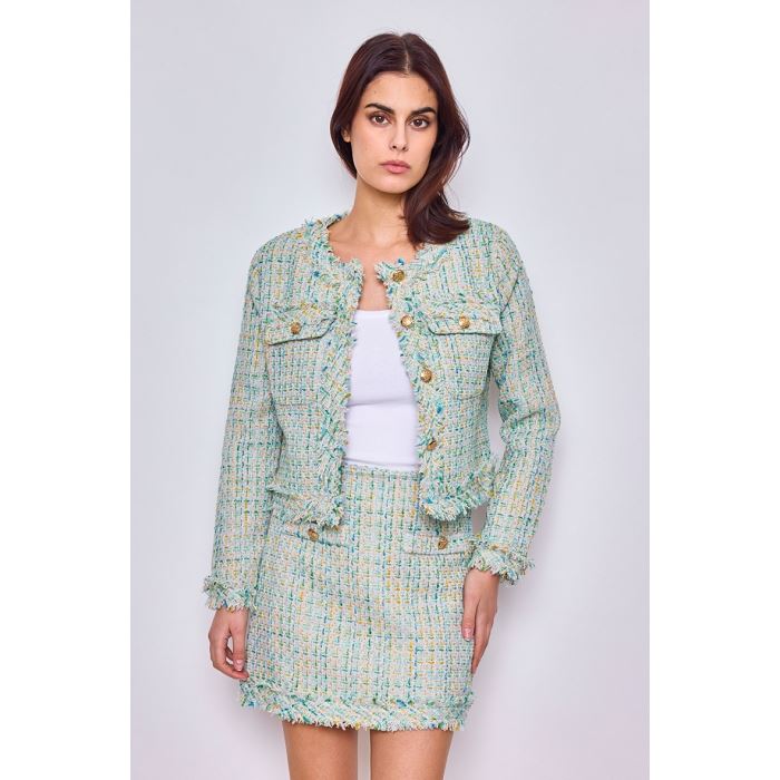 Scarpy creation my frime veste tweed yl vert