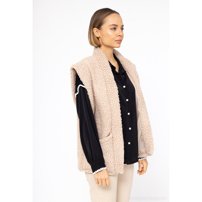 Scarpy creation my gilet moumoute brode yl beige3873501_4