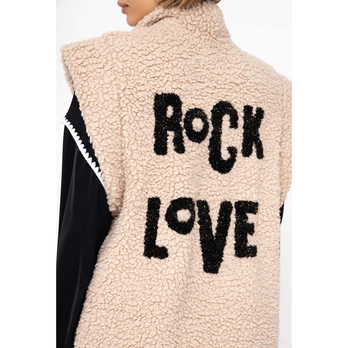 Scarpy creation my gilet moumoute brode yl beige3873501_5
