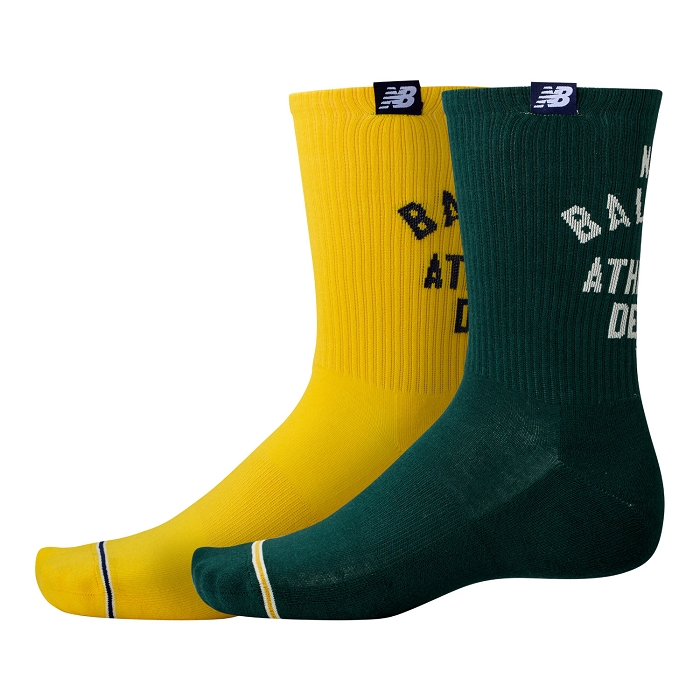 New balance lifestyle midcalf socks 2 pack jaune3876202_2