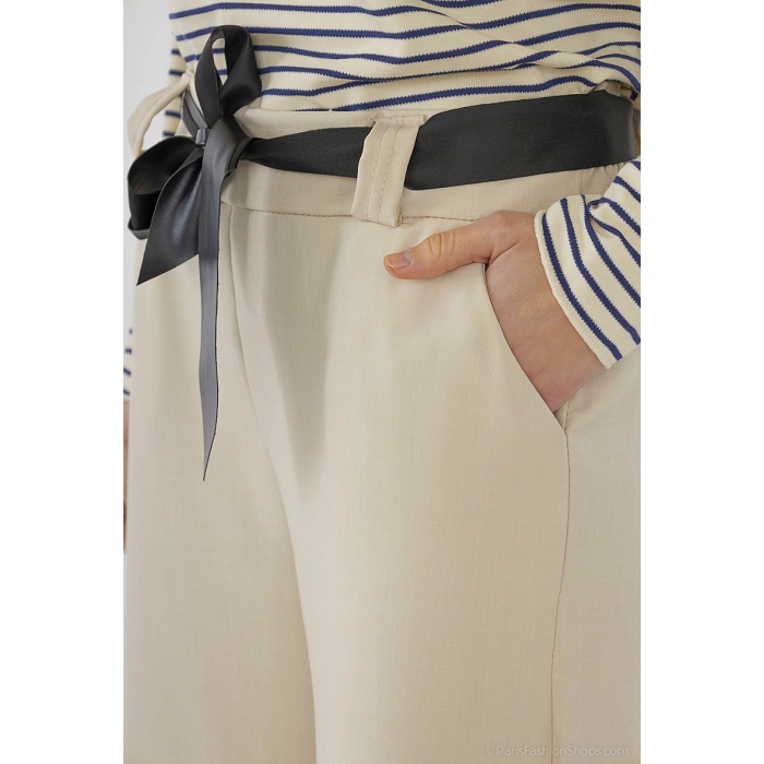 Scarpy creation pantalon large ceinture elastique beige3877402_2