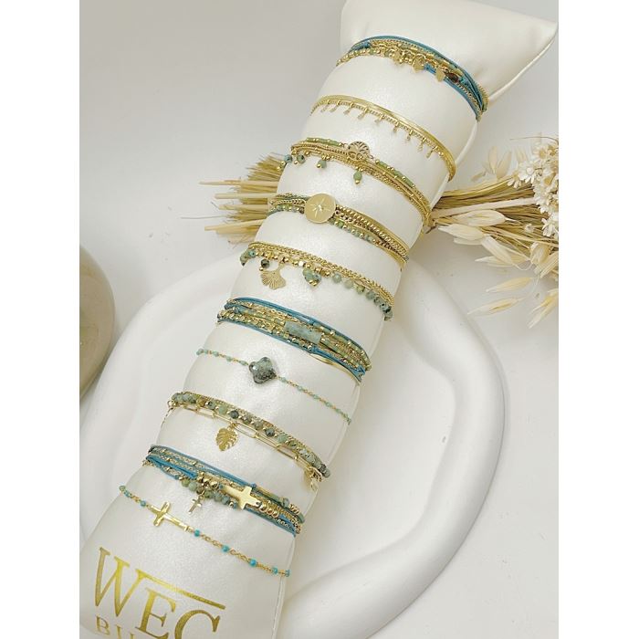 Scarpy creation my bracelet acier celadon yl bleu