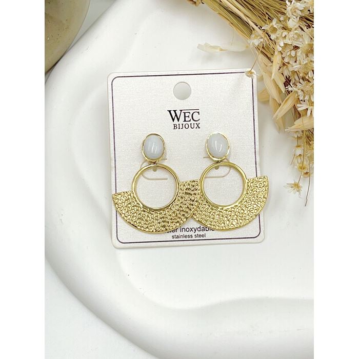 Scarpy creation boucles oreilles acier blanc