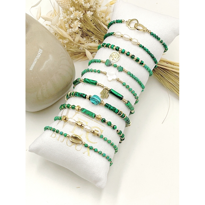 Scarpy creation bracelet elestique acier vert