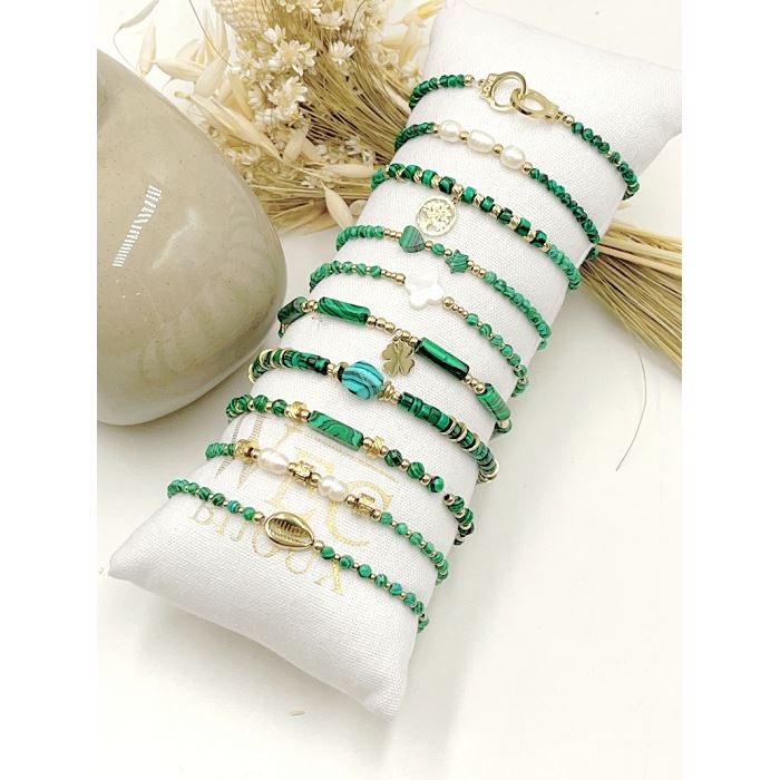 Scarpy creation bracelet elastique acier vert3878302_2