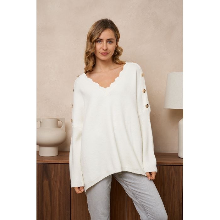 Scarpy creation my pull de repintemps bouton manche yl beige3888201_2