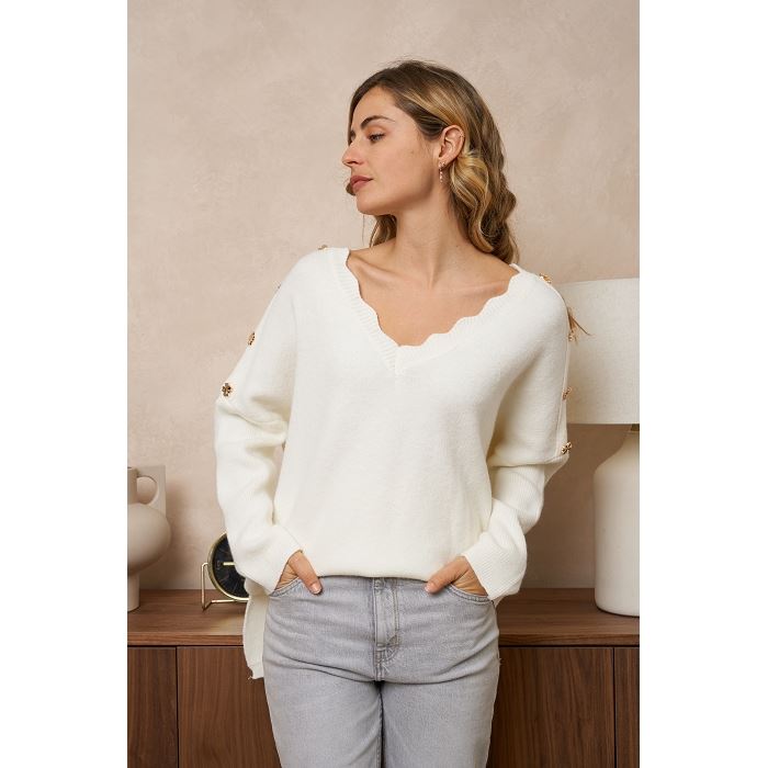 Scarpy creation my pull de repintemps bouton manche yl beige3888201_5