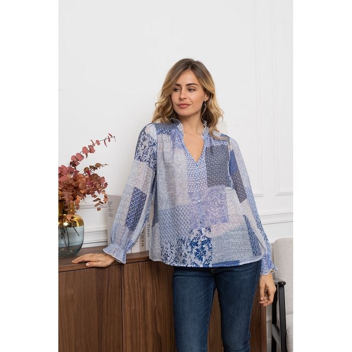 Scarpy creation my chemise patwork yl bleu