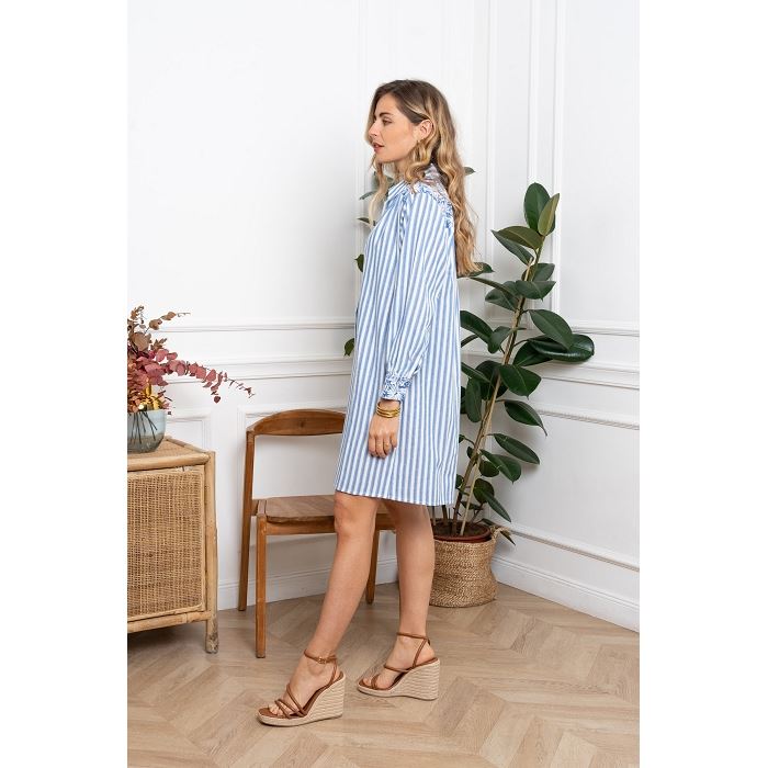 Scarpy creation robe style chemise liquette bleu3888601_5