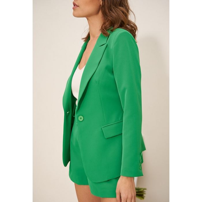 Scarpy creation clothilde veste cintree bouton uni vert3890301_4