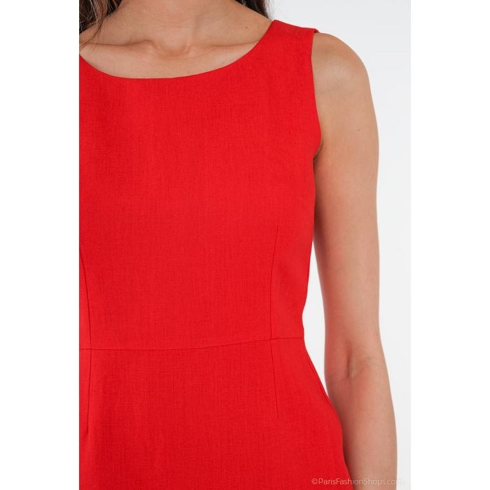 Scarpy creation my guasia robe  droite en lin yl rouge3890701_5