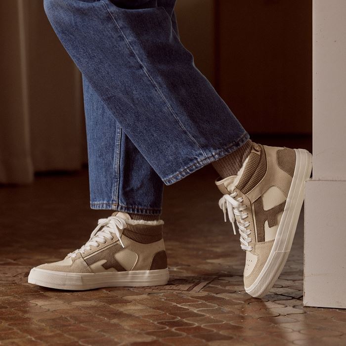 Faguo my walnut mid tennis sleather suede yl beige3897901_2
