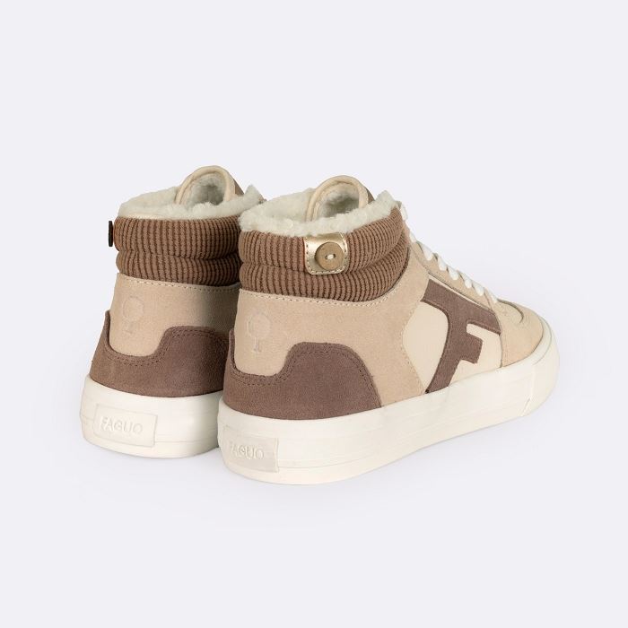 Faguo my walnut mid tennis sleather suede yl beige3897901_5
