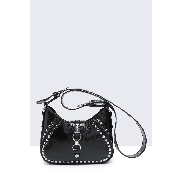 Scarpy creation sac bandouliere metalise noir