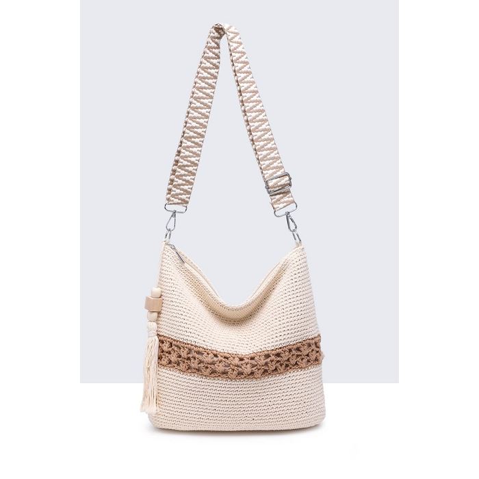 Scarpy creation sac bandouliere coton beige