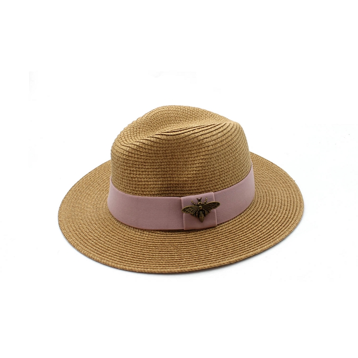 Scarpy creation chapeau de paille rose