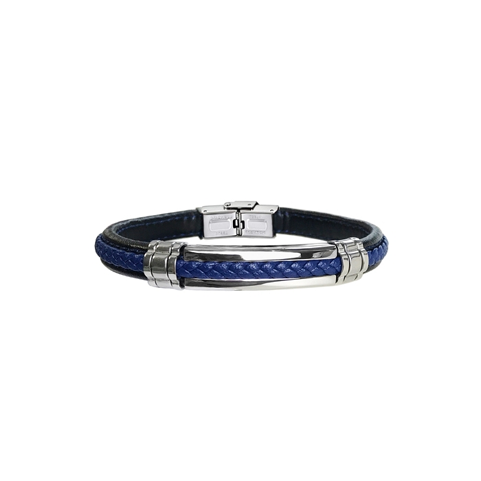 Scarpy creation my bracelet cuir acier yl bleu3911802_4