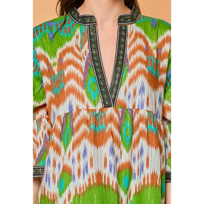 Scarpy creation my robe longue bohem coton lurex yl vert3913601_4
