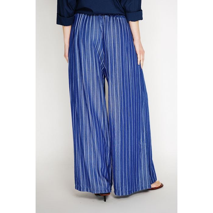 Scarpy creation my pantalon  rayure tencel yl bleu3924701_3