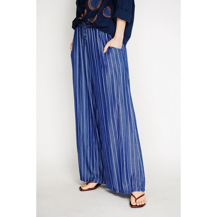 Scarpy creation my pantalon  rayure tencel yl bleu3924701_5