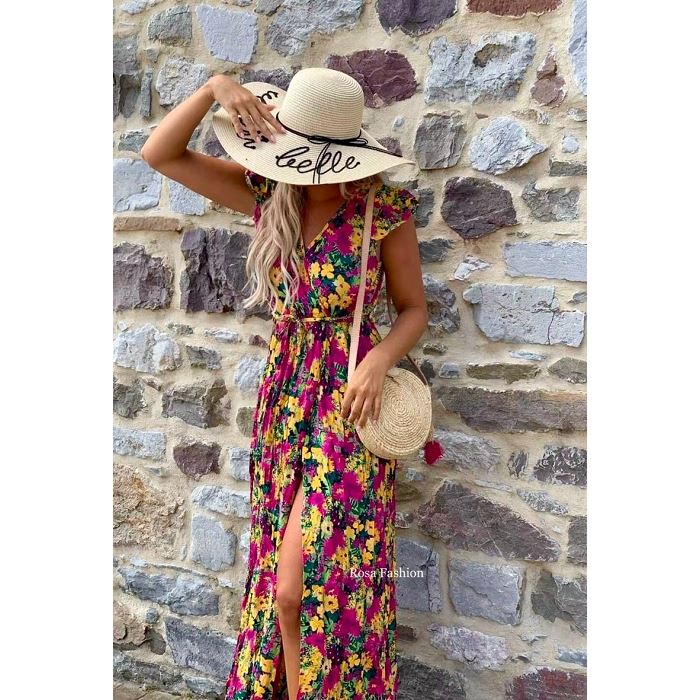 Scarpy creation my robe longue fleurie yl jaune3925401_5