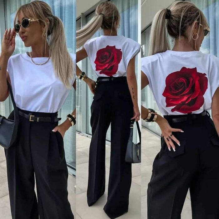 Scarpy creation my t shirt rose yl blanc