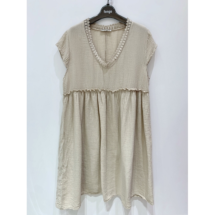 Scarpy creation my robe en gaze de coton yl beige3927201_5