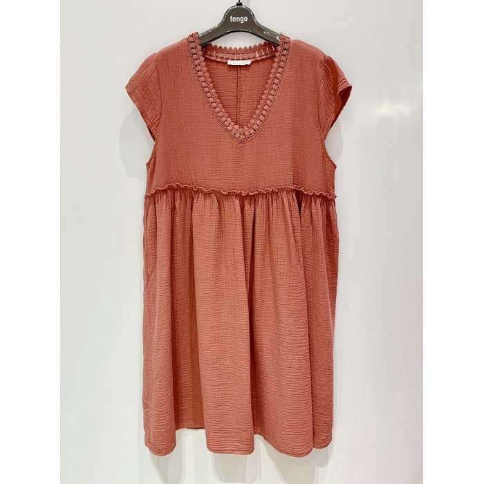 Scarpy creation my robe en gaze de coton yl marron3927202_5