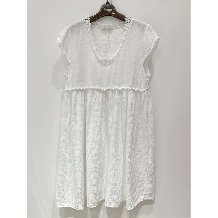 Scarpy creation my robe en gaze de coton yl blanc