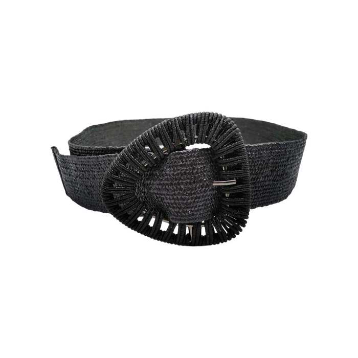 Scarpy creation ceinture elastique effet paille noir