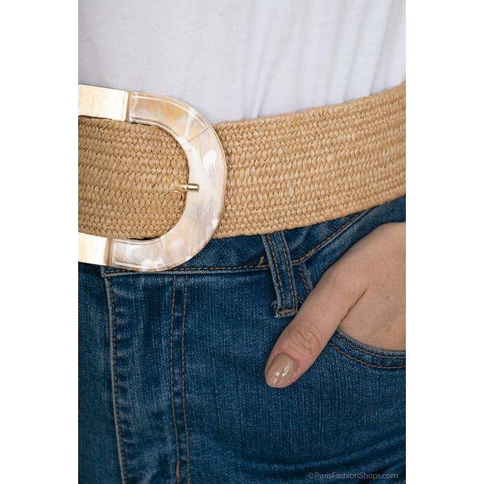 Scarpy creation my ceinture elastique effet paille yl naturel