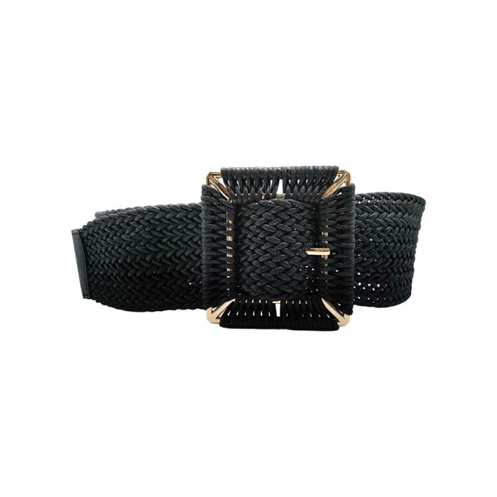 Scarpy creation my ceinture large tresse boucle yl noir