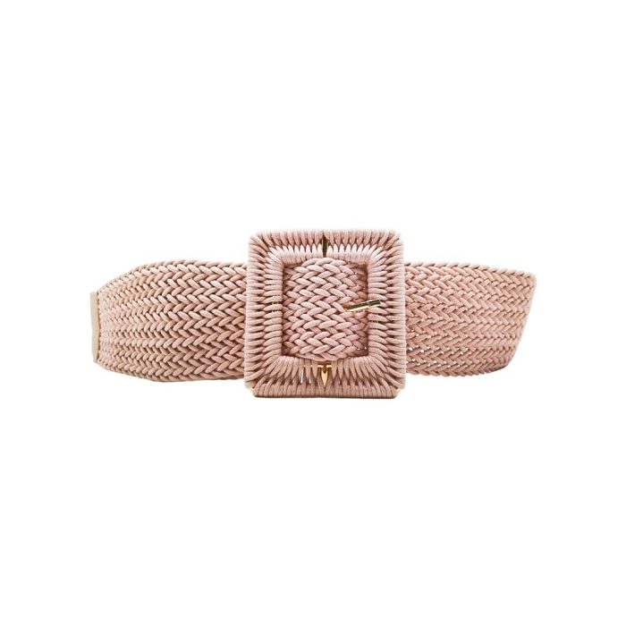 Scarpy creation ceinture large tresse boucle rose