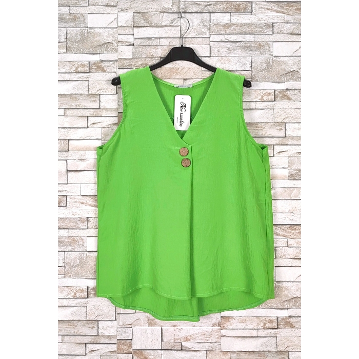 Scarpy creation my top sans manche  col v yl vert