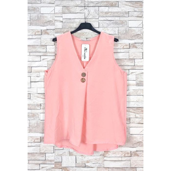 Scarpy creation my top sans manche  col v yl rose