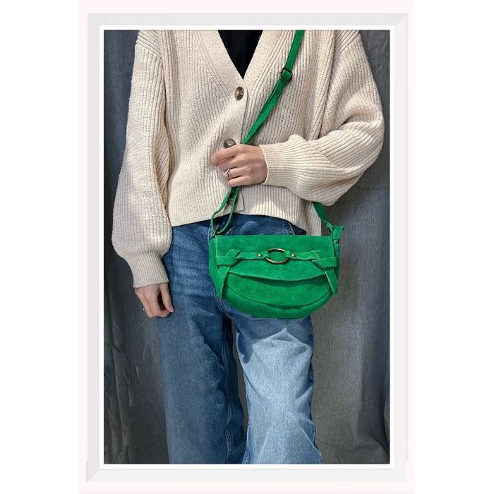 Scarpy creation my sac a bandouliere en daim yl vert