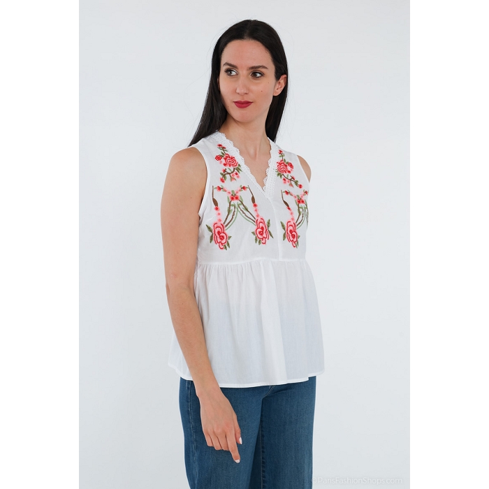 Scarpy creation blouse avec broderie blanc3930101_3
