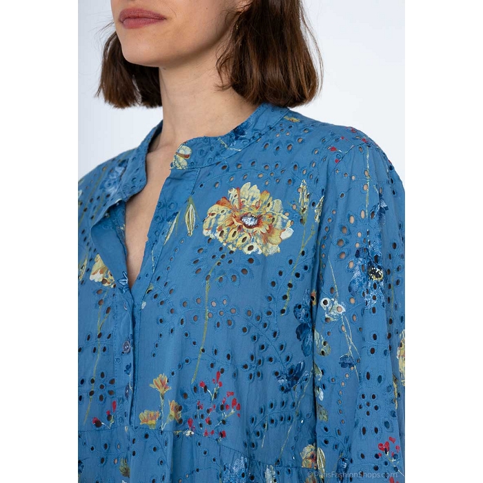 Scarpy creation robe imprime coton bleu3930301_2