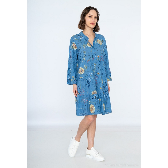Scarpy creation robe imprime coton bleu3930301_4