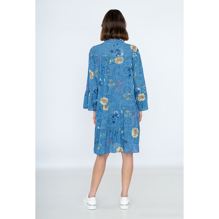 Scarpy creation robe imprime coton bleu3930301_5